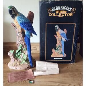 Ezra Brooks Blue & Gold Macaw Wildlife Collector Series Decanter W/ Box EMPTY